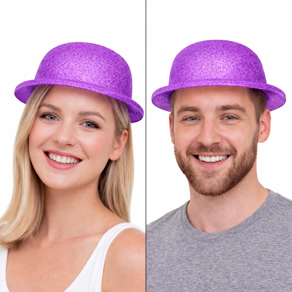 Glitter Simli Melon Şapka 9’lu Set - 9 Renk Parti ve Kostüm Şapkası - görsel 2