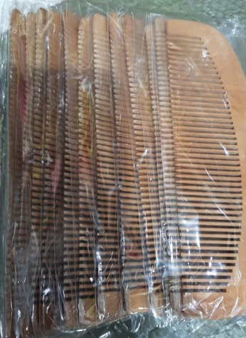 Ahşap Tarak 12'li Paket Dar Dişli OVAL - görsel 2